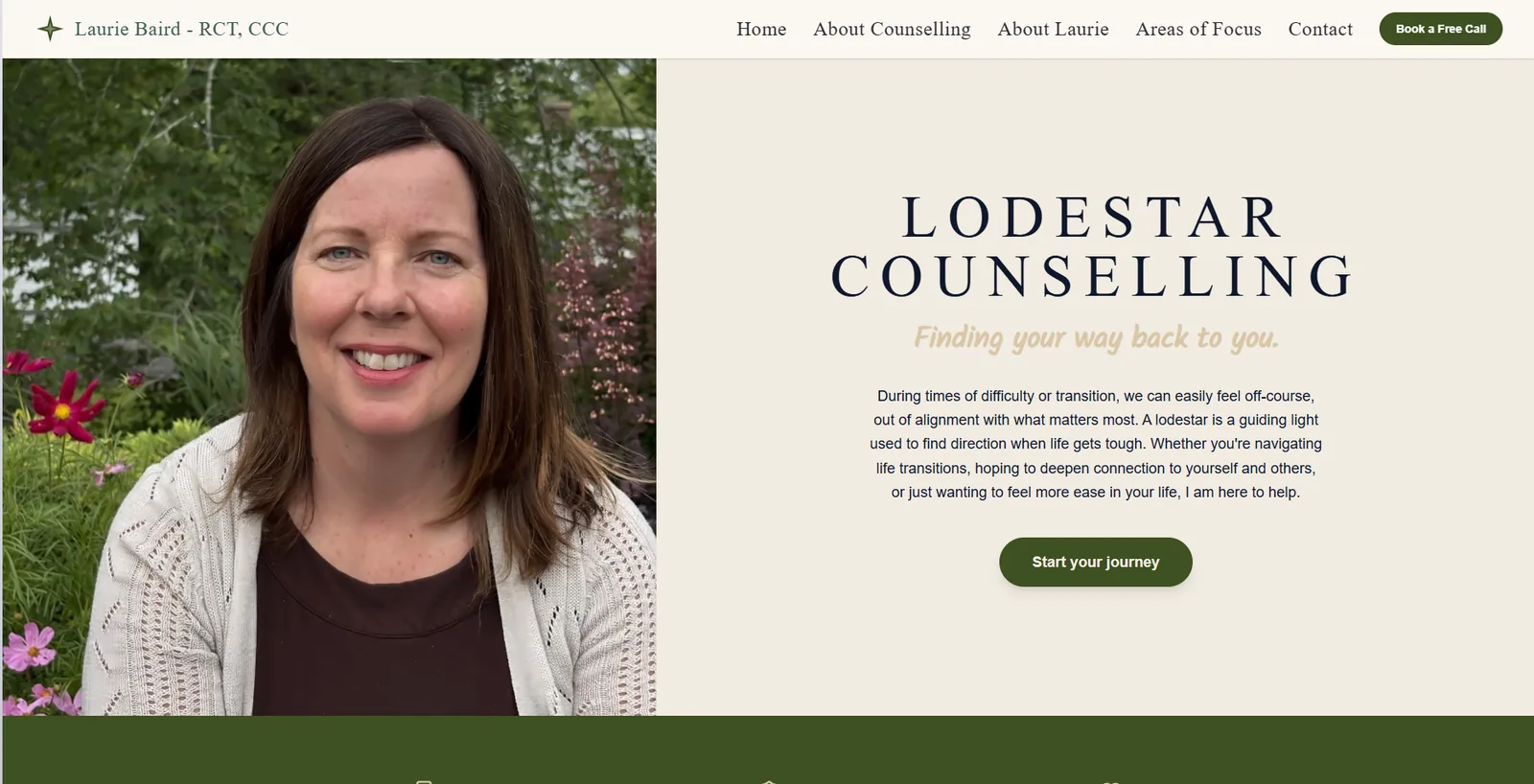 The rebuilt Lodestar Counselling website